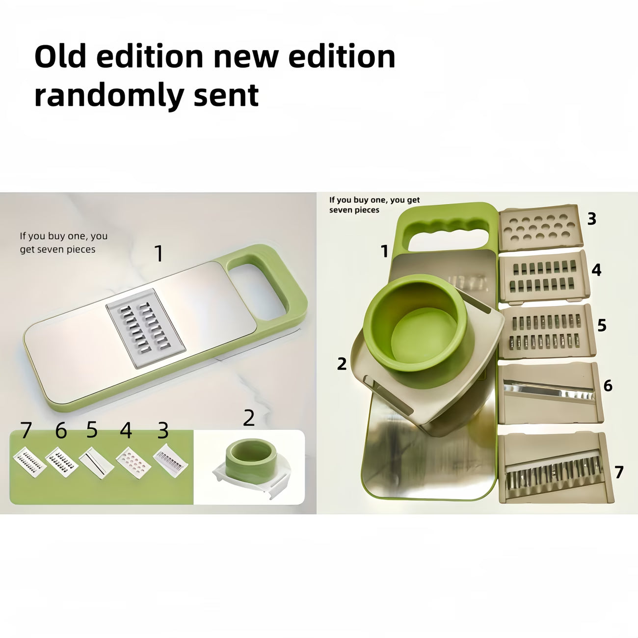 7-Piece Stainless Steel Vegetable Prep Station - Multi-Grater & Slicer Set