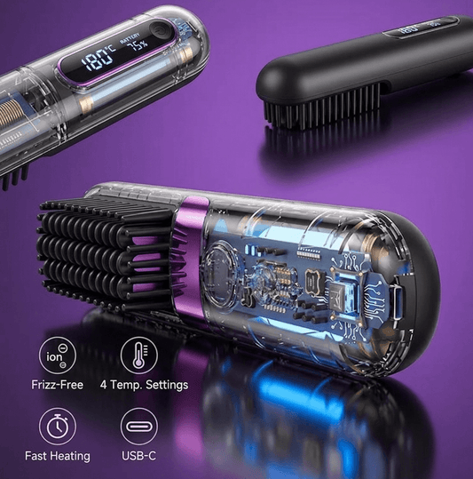 2 - in - 1 Ionic Straightener & Curler Precision Heat with LED Display - Zelii Mart