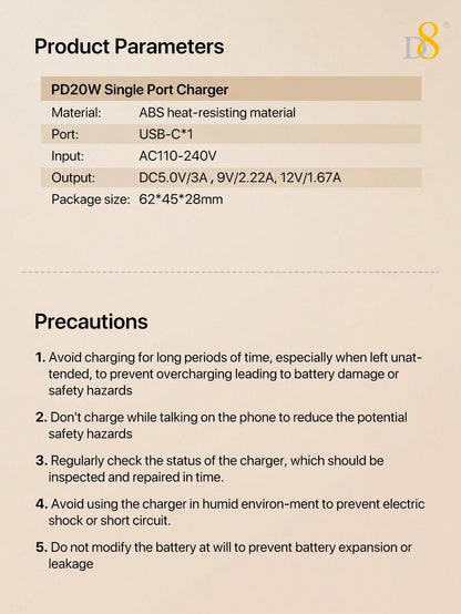 20W USB - C Fast Charger for iPhone 15, 16, 17 & iPad – Rapid Wall Plug - Zelii Mart20W USB - C Fast Charger for iPhone 15, 16, 17 & iPad – Rapid Wall PlugZelii MartZelii Mart