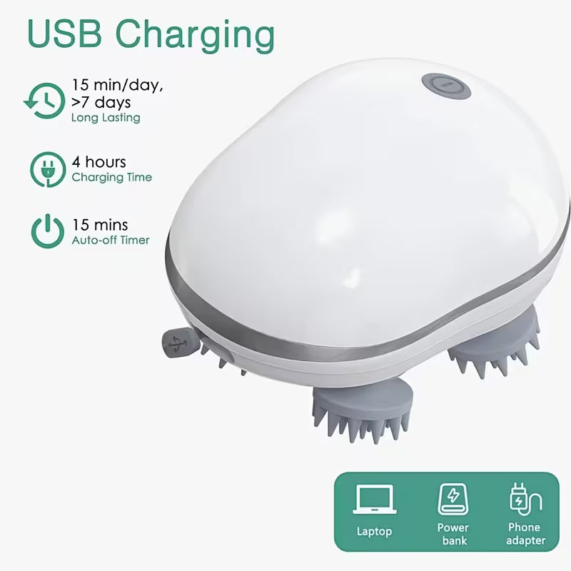 Portable Electric Scalp Massager – 3 Modes for Deep Relaxation