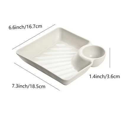 Durable Plastic Serving Tray Set - 4pc White Compartment Platters for BBQ & Deli