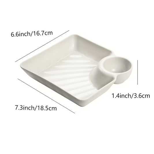 Durable Plastic Serving Tray Set - 4pc White Compartment Platters for BBQ & Deli