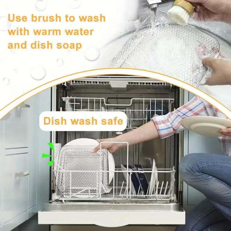 Dishwasher safe air fryer cooling racks for quick and easy cleanup after family meals.