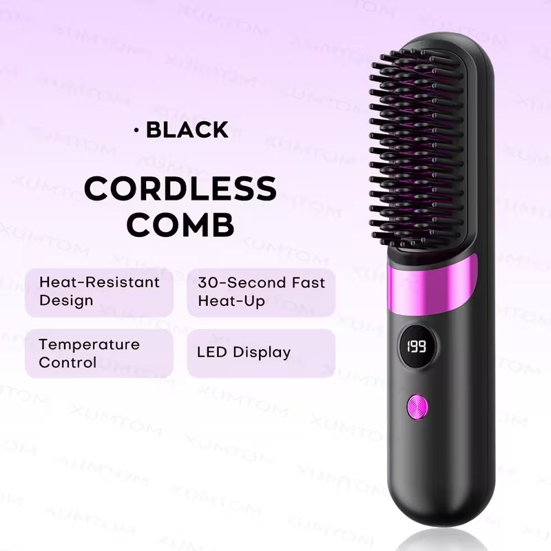 2-in-1 Ionic Straightener & Curler Precision Heat with LED Display