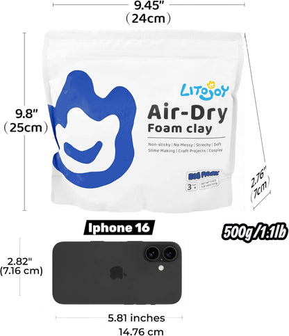 Air Dry Foam Clay 500g Soft Modeling Clay for Cosplay and Slime DIY - Zelii MartAir Dry Foam Clay 500g Soft Modeling Clay for Cosplay and Slime DIYZelii MartZelii Mart