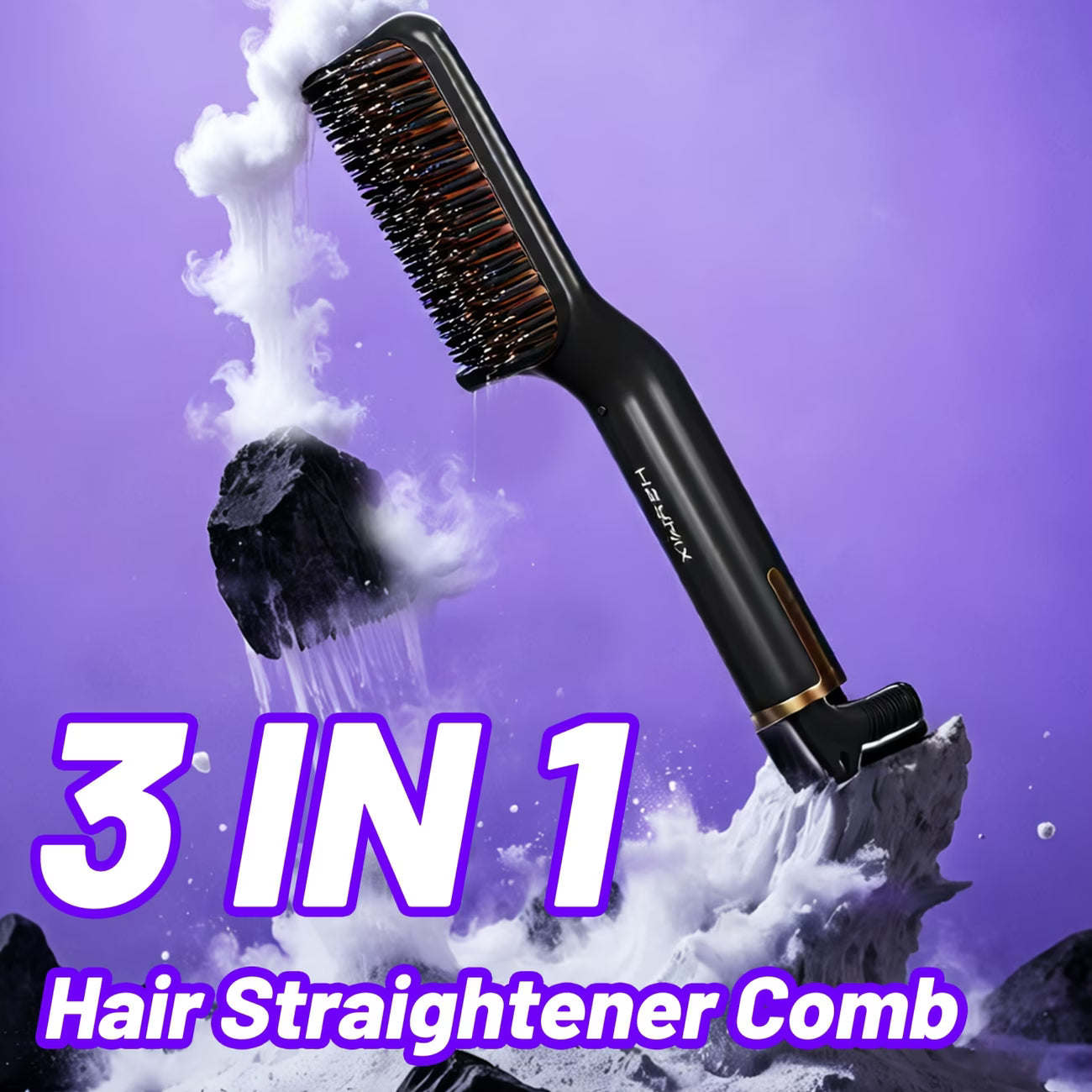 HEYMIX 3-in-1 Hair & Beard Straightener Brush | 240V AU Plug