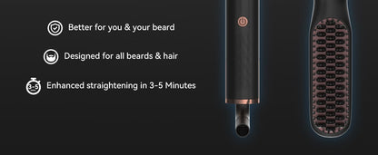 HEYMIX 3-in-1 Hair & Beard Straightener Brush | 240V AU Plug