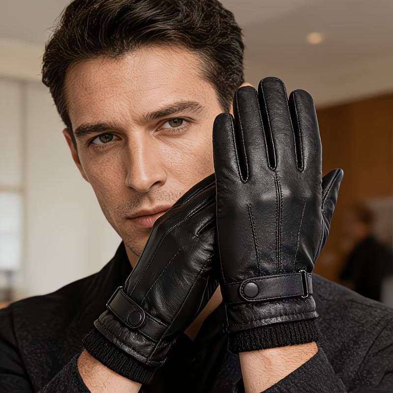 Bison Denim Men's Genuine Leather Touch Screen Gloves High Performance