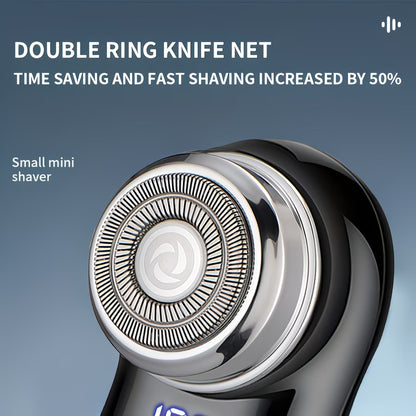 Men's grooming kit essentials featuring the Zelii Mart portable digital shaver.
