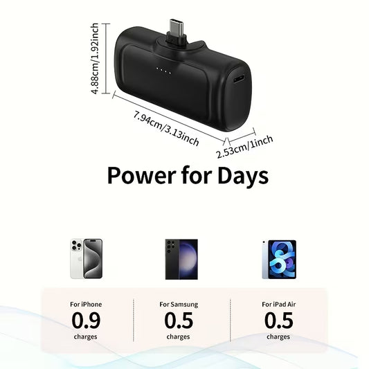 Mini Power Bank 5000/10000mAh | USB-C Portable Charger - Zelii MartMini Power Bank 5000/10000mAh | USB-C Portable ChargerZelii MartZelii Mart#