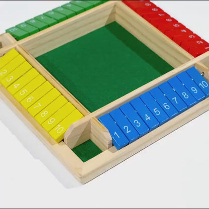 Interactive Wooden Number Dice Set- 8pc Colorful Educational Tabletop Game for Kids &  Family