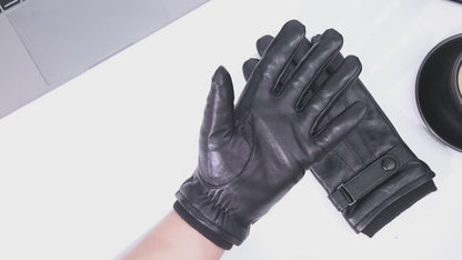 Bison Denim Men's Genuine Leather Touch Screen Gloves High Performance