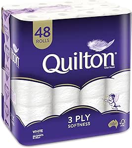 Quilton 3-Ply Toilet Tissue 48 Roll Bulk Pack - Soft and Strong.