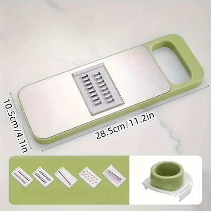7-Piece Stainless Steel Vegetable Prep Station - Multi-Grater & Slicer Set