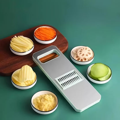 7-Piece Stainless Steel Vegetable Prep Station - Multi-Grater & Slicer Set