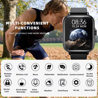1.83" Smart Sports Watch: Calls, Health & Fitness Tracker Smart Watch