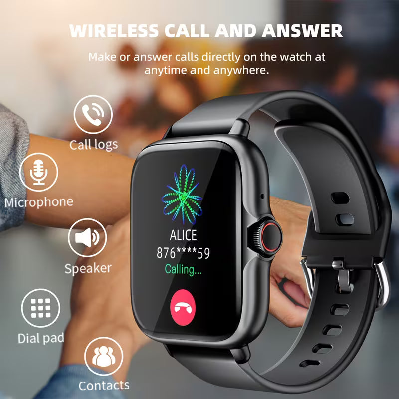 1.83" Smart Sports Watch: Calls, Health & Fitness Tracker Smart Watch