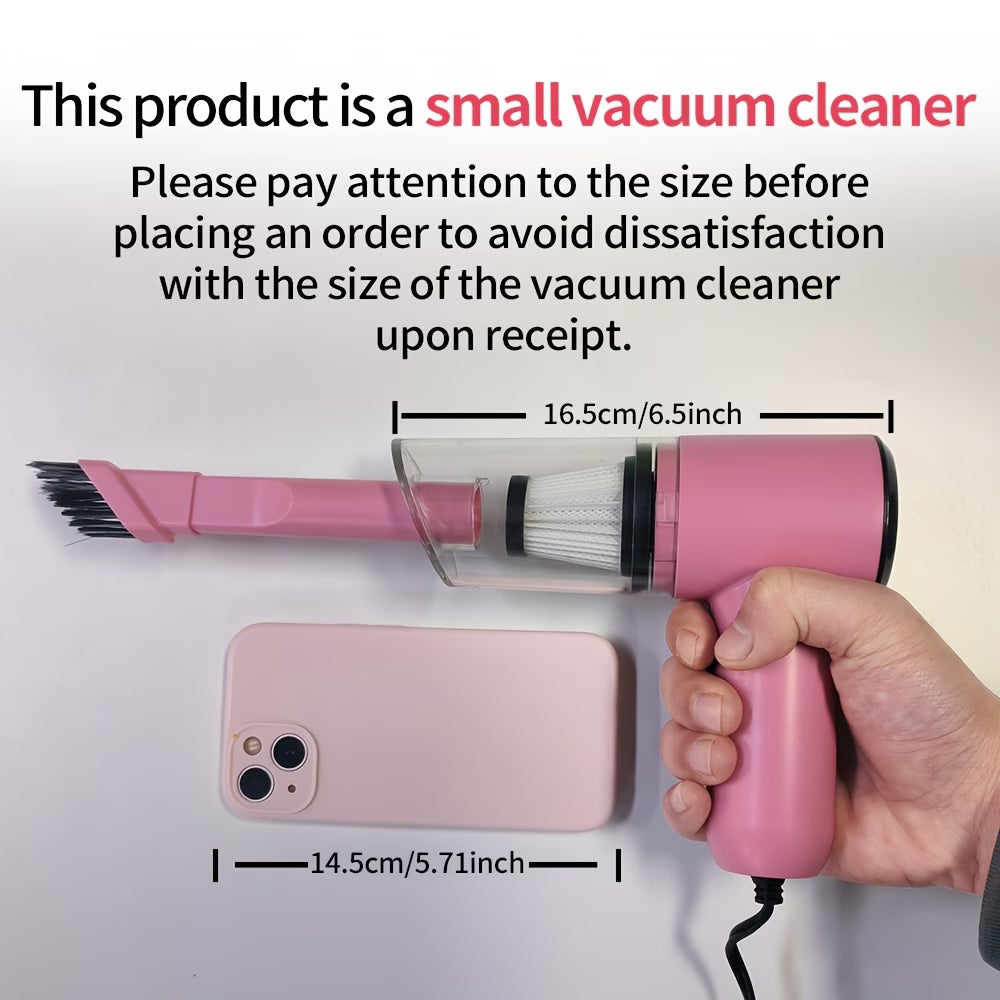 High Power 12V Corded Car Vacuum - Portable Handheld Cleaner for Pet Hair & Interiors
