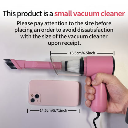 High Power 12V Corded Car Vacuum - Portable Handheld Cleaner for Pet Hair & Interiors