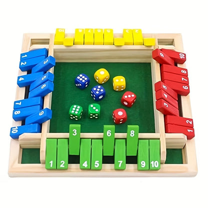 Interactive Wooden Number Dice Set- 8pc Colorful Educational Tabletop Game for Kids &  Family