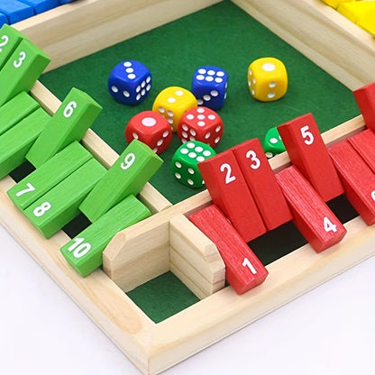 Interactive Wooden Number Dice Set- 8pc Colorful Educational Tabletop Game for Kids & Family - Zelii Mart