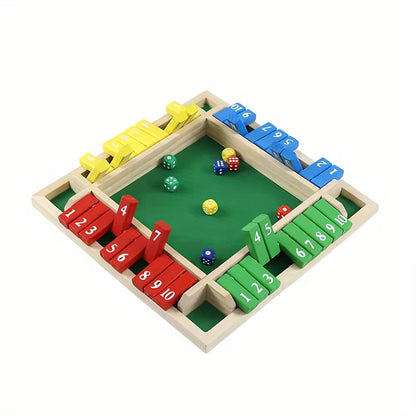 Interactive Wooden Number Dice Set- 8pc Colorful Educational Tabletop Game for Kids &  Family