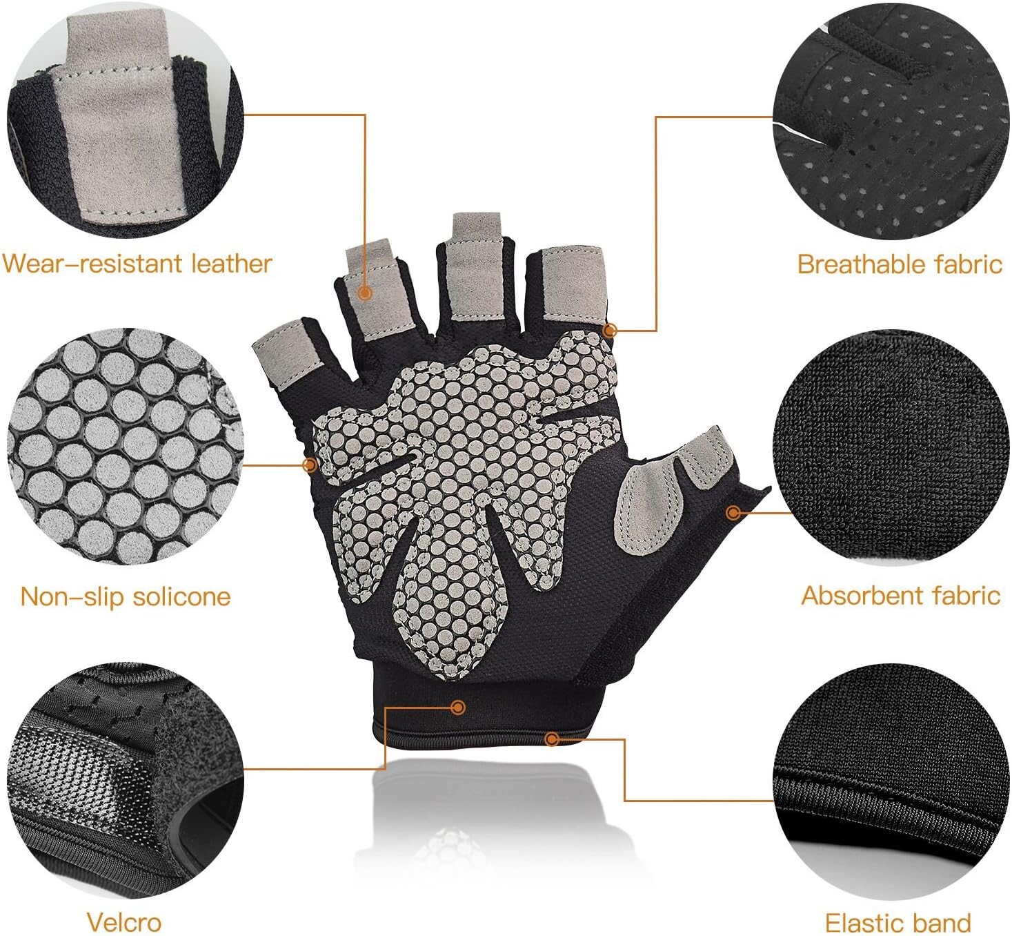 Unisex Weightlifting Gloves with Non-Slip Grip for Pull-ups and Gym Fitness