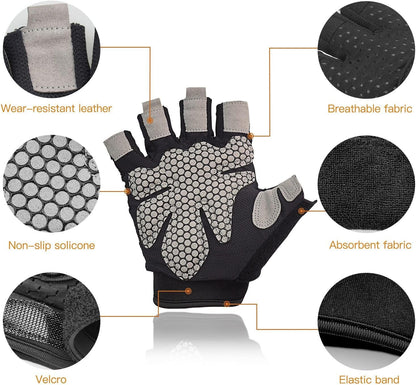 Unisex Weightlifting Gloves with Non-Slip Grip for Pull-ups and Gym Fitness